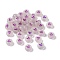 Luminous Acrylic Beads, Glow in the Dark, Flat Round with Heart, Orchid, 7x3.5mm, Hole: 1.2mm, about 3600pcs/500g