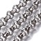 Tarnish Resistant 304 Stainless Steel Rolo Chains, Belcher Chain, Faceted, Unwelded, Stainless Steel Color, 7x3mm