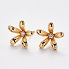 Brass Cubic Zirconia Stud Earring Findings KK-T049-03G-NF-1