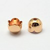 4-Petal Grade AAA Brass Bead Caps KK-E711-075G-NR-1