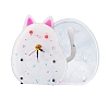 Cat Shape Alarm Clock Ornament DIY Silicone Mold PW-WG44451-01-5