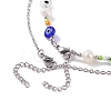 Natural Pearl and Evil Eye Jewelry Set with Bear Pendant SJEW-TA00004-7