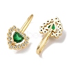 Heart Brass Dangle Earrings EJEW-L269-054G-2
