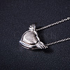 SHEGRACE Wiredrawing Heart with Wings Excellent Rhodium Plated 925 Sterling Silver Pendant Necklaces JN232A-2