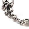 304 Stainless Steel Skull Link Chain Bracelets BJEW-E094-16AS-3