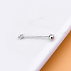 Rhodium Plated 925 Sterling Silver Screw On Eye Ball Pins STER-L044-02B-P-2