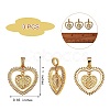 3Pcs Religion Theme Brass Micro Pave Clear Cubic Zirconia Pendants KK-SZ0005-52-2