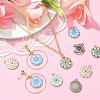 40Pcs 8 Style Alloy Printed Pendants PALLOY-SZ0001-34-6