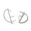 Rhodium Plated 925 Sterling Silver Stud Earring Findings STER-M115-16P-2