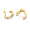Brass Cubic Zirconia Hoop Earrings KK-H433-56B-G-2