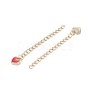 304 Stainless Steel Chain Extenders with Heart Alloy Enamel Charm FIND-JF00096-4