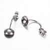 304 Stainless Steel Stud Earring Settings X-STAS-N0006-01P-1
