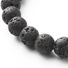Natural Lava Rock Round Beads Stretch Bracelet BJEW-JB06832-7