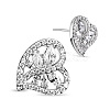 SHEGRACE Heart Simple Fashion Platinum Plated Brass Stud Earrings JE151A-1