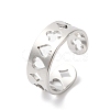 Spade & Club & Heart & Diamond 304 Stainless Steel Open Cuff Ring for Women RJEW-K245-47P-3
