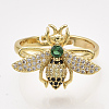 Adjustable Brass Micro Pave Cubic Zirconia Finger Rings RJEW-S044-015-2