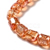Electroplate Transparent Glass Beads Strand GLAA-G088-02F-3