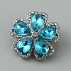 Alloy Rhinestone Snap Button FIND-WH0150-57-1