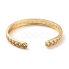 Real 18K Gold Plated Rhombus Pattern Grooved Brass Cufff Bangle BJEW-D448-07G-RS-3