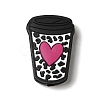 Heart Cow Printed Coffee Cup Mug Silicone Focal Beads SIL-M006-06B-1