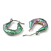 Ion Plating(IP) Rainbow Color 304 Stainless Steel Twist Teardrop with Cross Hoop Earrings for Women EJEW-G293-09M-2