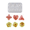 Crystal Drop Glue Diy Pentagram & Flower & Heart & Triangle & Hexagon Connected Flow Sand Pendant Hanging Decoration Silicone Mold PW-WG89A9A-02-1