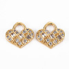 Rack Plating Brass Micro Pave Clear Cubic Zirconia Charms KK-T060-08-RS-2