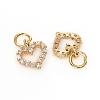 Electroplated Brass Micro Pave Cubic Zirconia Charms X-ZIRC-G167-03G-2