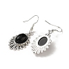 Natural Obsidian Teardrop Dangle Earrings EJEW-K246-01P-04-3