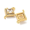 Brass Pave Clear Cubic Zirconia Connector Charms KK-P275-41G-2