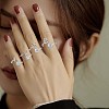 Anti-Tarnish Rhodium Plated 925 Sterling Silver Initial Letter Open Cuff Ring JR852Z-7