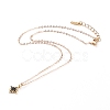 Brass Micro Pave Cubic Zirconia Star Pendant Necklaces NJEW-JN03283-02-3