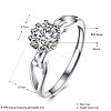 Adjustable 925 Sterling Silver Cubic Zirconia Finger Rings RJEW-BB20788-6-7