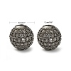 CZ Brass Micro Pave Grade AAA Clear Color Cubic Zirconia Round Beads KK-O065-8mm-05B-NR-5