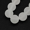 Frosted Natural Gemstone Quartz Crystal Round Beads Strands G-L093-6mm-04-2
