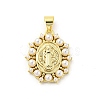 Brass with ABS Plastic Imitation Pearl Pendants FIND-Z023-04C-1