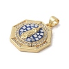 Brass Micro Pave Cubic Zirconia Pendants KK-K385-021G-3