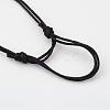 Adjustable Natural Lava Rock and Waxed Cotton Cord Bracelets BJEW-JB02333-01-3