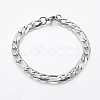 304 Stainless Steel Figaro Chain Bracelets BJEW-P236-18P-1
