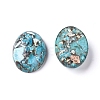 Assembled Synthetic Gold Line Turquoise and Larimar Cabochons G-D0006-G01-06-2