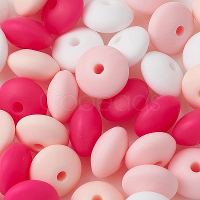 20Pcs 4 Colors Food Grade Eco-Friendly Silicone Focal Beads SIL-YW0001-12A-1