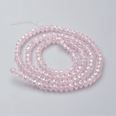 Electroplate Glass Beads Strands X-EGLA-F124-FR-B05-1