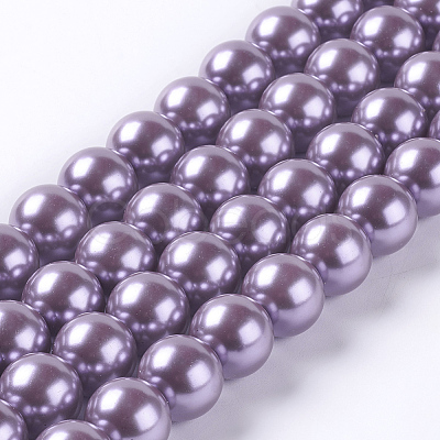 Eco-Friendly Dyed Glass Pearl Round Beads Strands HY-A002-14mm-RB056-1