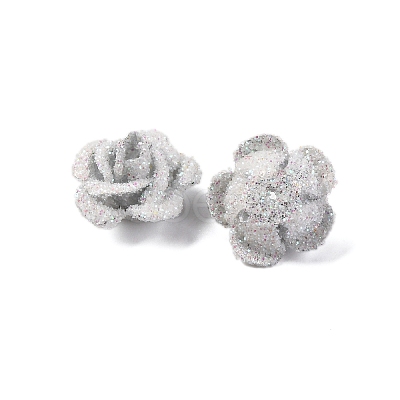 3D Rose Flower Baking Paint Aluminum Beads FIND-L019-01C-1