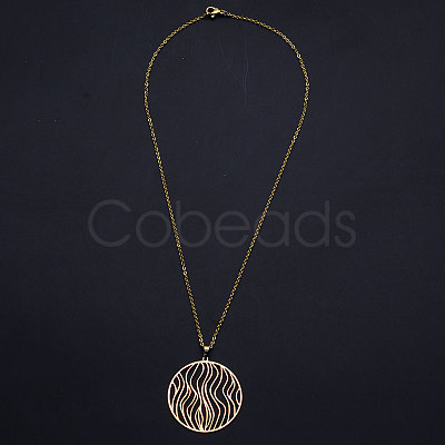 201 Stainless Steel Pendant Necklaces NJEW-S105-JN603-45-2-1