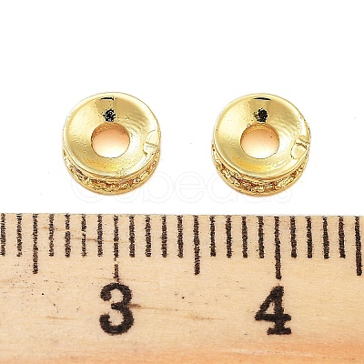 Rack Plating Brass Clear Cubic Zirconia Beads KK-A379-10G-1