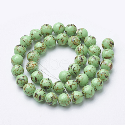 Assembled Synthetic Turquoise and Shell Beads Strands G-S212-8mm-07-1