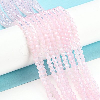 Baking Painted Transparent Glass Beads Strands DGLA-F029-J2mm-08-1