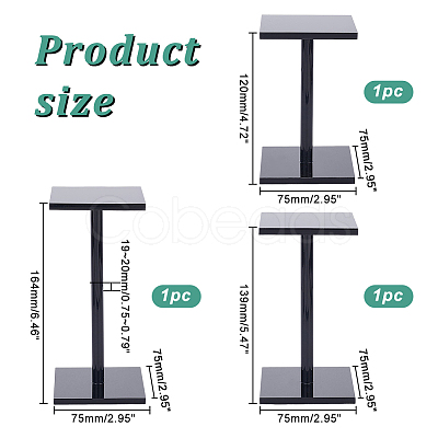 3Pcs 3 Sizes Acrylic Display Stand Risers ODIS-WH0025-85-1