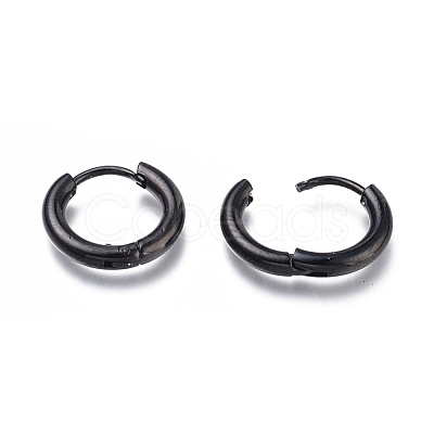 304 Stainless Steel Huggie Hoop Earrings X-EJEW-O087-06F-1